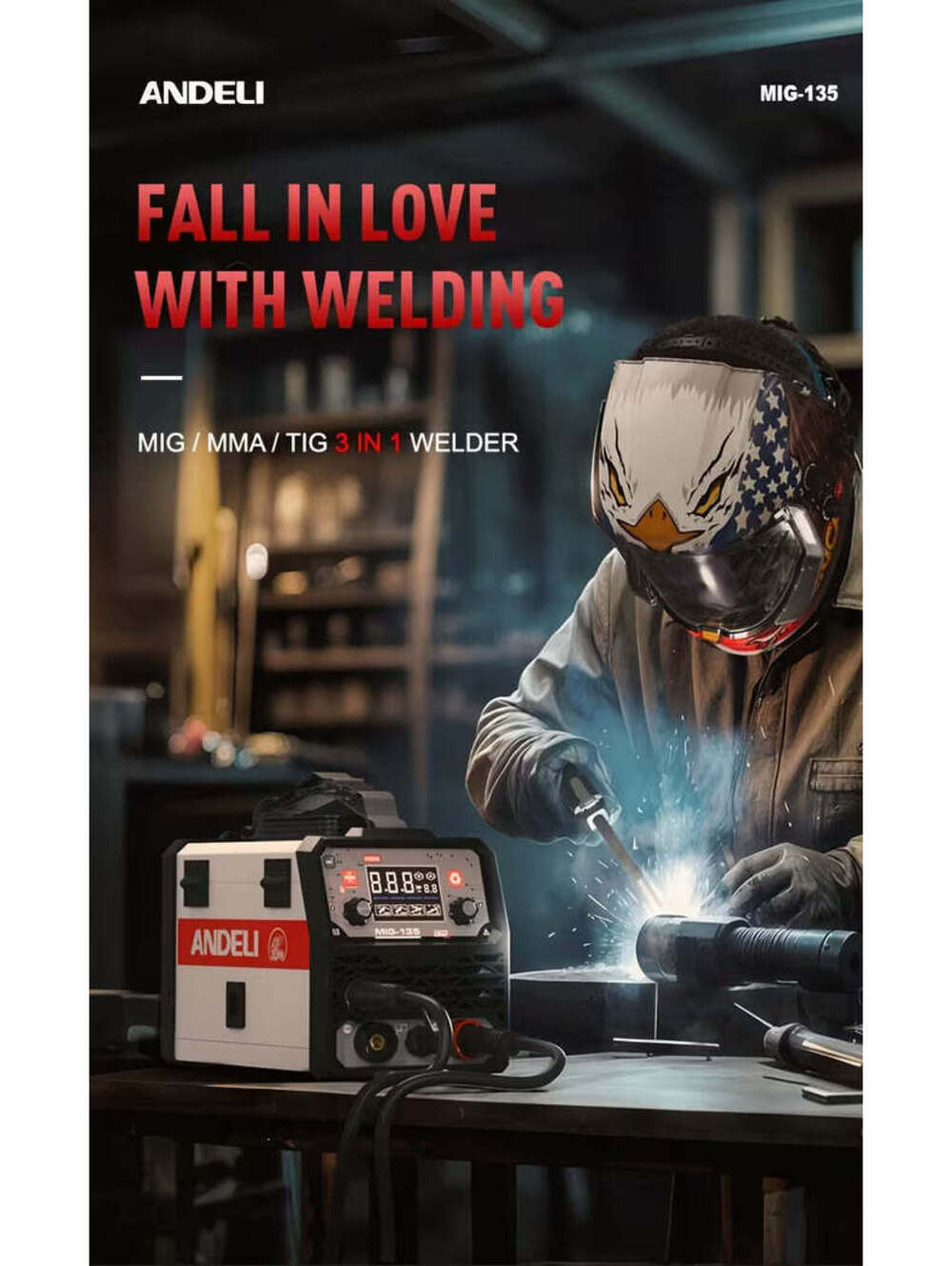 ANDELI 3-in-1 Multi Functional Welding Machine - FLUX MIG Welding